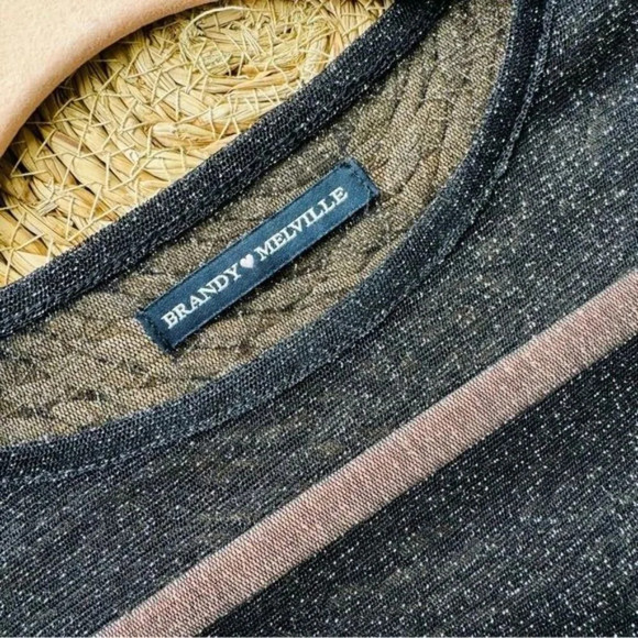 BRANDY MELVILLE Black Porter Sheer Glitter Top‎ - Picture 6 of 10